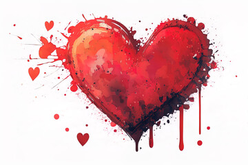 Fototapeta na wymiar watercolor heart. Concept of eternal love