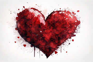 watercolor heart. Concept of eternal love