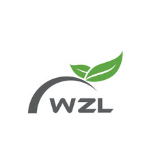 WZL letter nature logo design on white background. WZL creative initials letter leaf logo concept. WZL letter design.