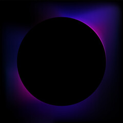 Black square banner with circular copy space