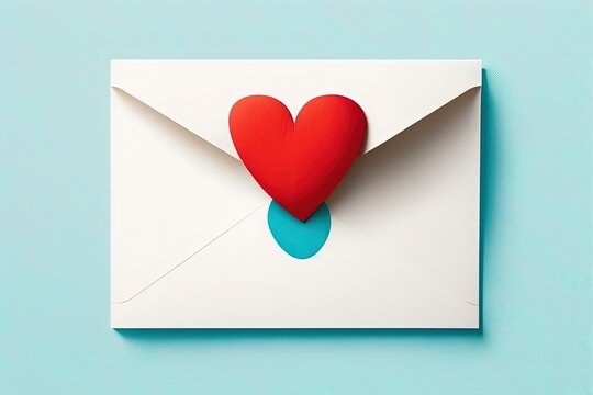 There's a little red heart drawn in the shade on a white background. Giving and helping, a time when people's hearts are open to helping others. St. Valentine's Day love letter, message, cute. Healthc