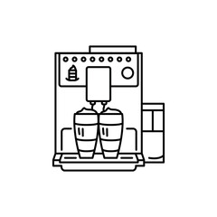 Coffee machine color line icon. Kitchen device.
