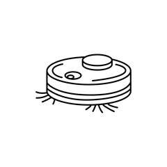 Robot vacuum cleaner color line icon. Kitchen device.