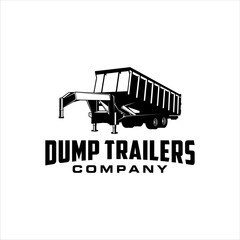 Dump trailer logo with masculine style design