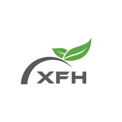 XFH letter nature logo design on white background. XFH creative initials letter leaf logo concept. XFH letter design.