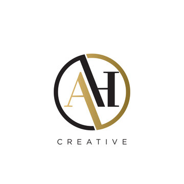 ah logo design vector icon luxury premium