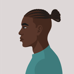 Black Man with African Braiding Hairstyle