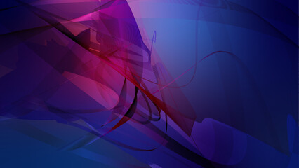 Purple and blue abstract background illustration of the intersection of lines and surfsaces