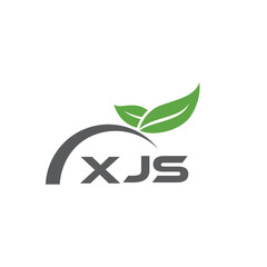 XJS letter nature logo design on white background. XJS creative initials letter leaf logo concept. XJS letter design.