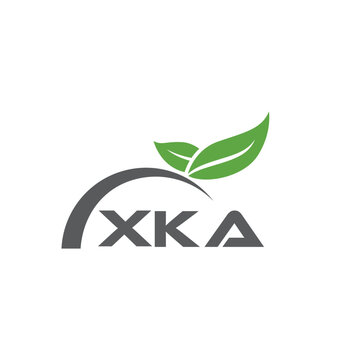 XKA letter nature logo design on white background. XKA creative initials letter leaf logo concept. XKA letter design.