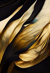 Floral black and gold abstract Background Image Photography with mood lightspots, sparkles and mist with natural texture
