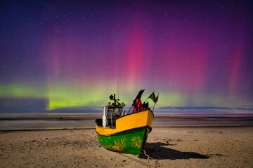 Aurora over the Baltic Sea in Poland, Jantar