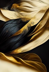 Floral black and gold abstract Background Image Photography with mood lightspots, sparkles and mist with natural texture
