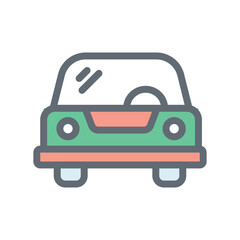 Car Vector Fill Outline Icons. Simple stock illustration stock