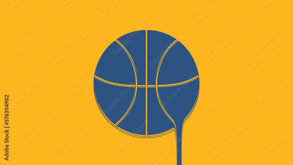 Canvas Prints blue basketball ball icon isolated on orange background. sport symbol. 4k video motion graphic anima