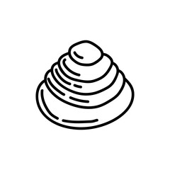 Seashells vector Hand drawn illustrations. mollusk sea shells line icon