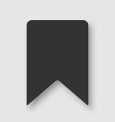 The icon of the favorite is black on a gray background. Bookmark in linear style. Vector EPS 10.