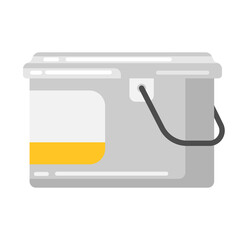 Can of putty for building. Industrial product for construction and renovation. Object for shop and warehouse.