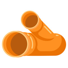 Plastic pipe for building. Industrial product for construction and renovation. Object for shop and warehouse.