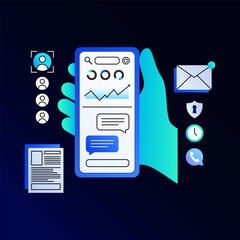 Application for a recruiting manager. Vector Illustration. Vector illustration