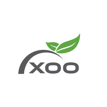 XOO letter nature logo design on white background. XOO creative initials letter leaf logo concept. XOO letter design.