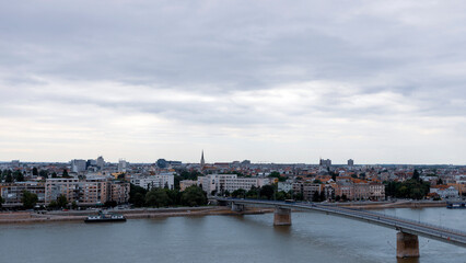 Fototapeta na wymiar Serbia - Panoramic view of Novi Sad and Danube River