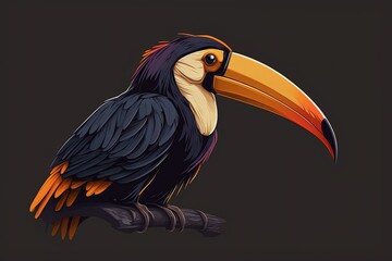 Toucan, an unusual bird. Generative AI