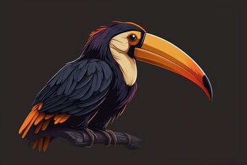 Obraz premium Toucan, an unusual bird. Generative AI