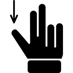 Obraz premium Two Fingers Drag Down Icon