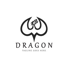 Dragon logo design template. Vector illustration