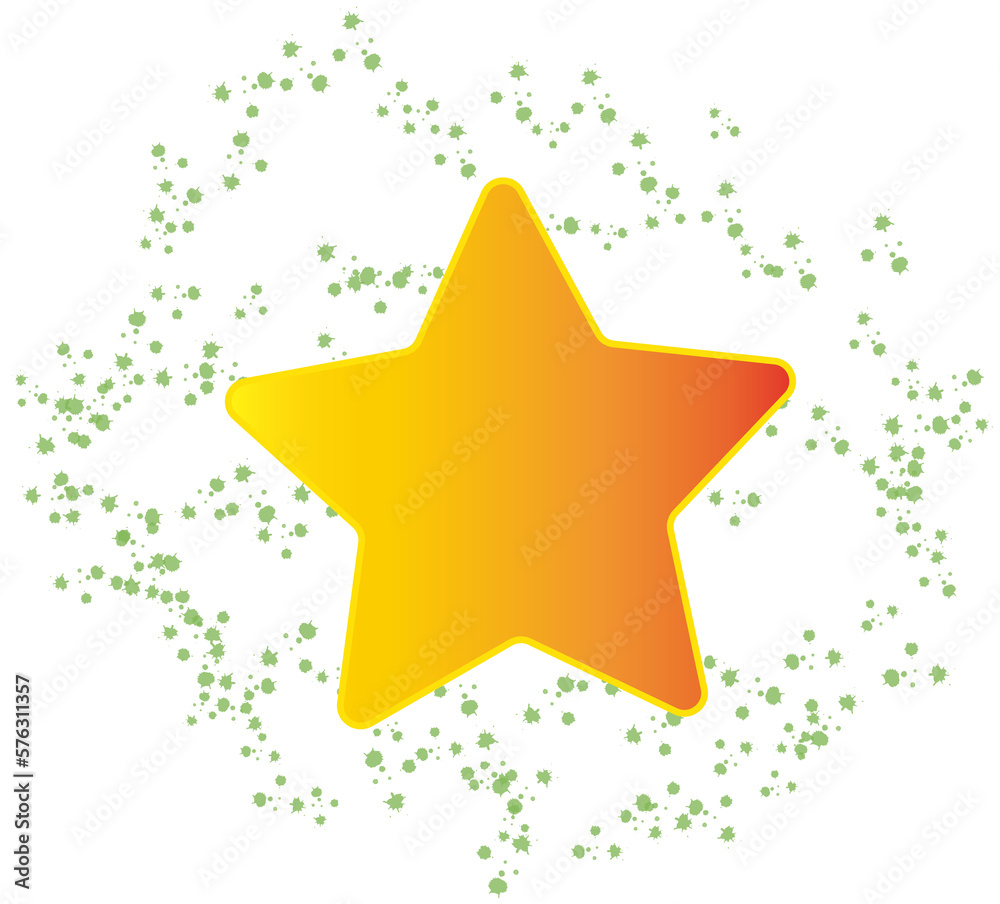 Wall mural gradient golden yellow behind the star pattern icon