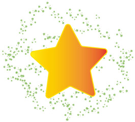 Gradient golden yellow behind the star pattern icon