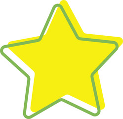 Yellow three-dimensional star pattern icon