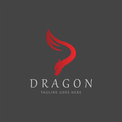 Dragon logo design template. Vector illustration