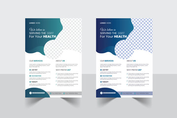 Healthcare cover, template Corporate healthcare, and medical flyer design vector or poster design layout