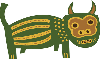 green colored tribal art.