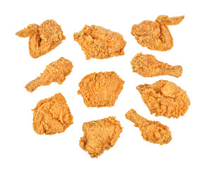 Fried chicken isolated on transparent background. PNG