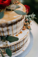 Hochzeitstorte Naked Cake Karamell Herbstlich