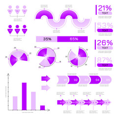 Infographic Elements. Abstract data visualization, marketing charts and graphs.