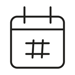 Calendar Outline Icon, Linear Calendar icon, Black and White Transparent, Time and Date Icons