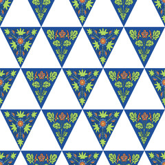 Traditional victorian ornament. Colorful seamless pattern. Vector. 