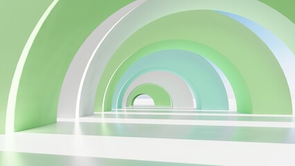 Fototapeta premium Abstract architecture background arched interior 3d render