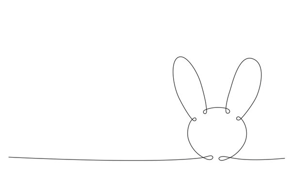 recommend clip art: Easter bunny continues line hand draw element. Vector stock illustration minimalism design isolated on white background. Editable stroke single line. 
