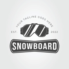 snowboard goggle or ski glasses logo vector illustration design