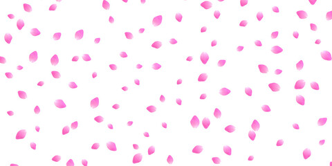 Fototapeta na wymiar flurry of pink cherry blossom petals on traksparent background