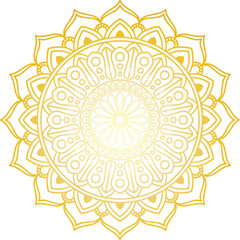Mandala Luxury Gold Color Circular Pattern Isolated Dark Background