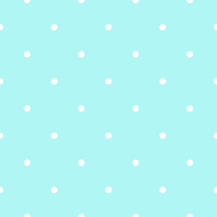 Blue and White Seamless Polkadot Pattern 
