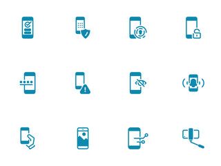 Simple vector icon on a theme mobile phone