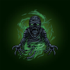 the dark mummy illustration design