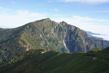 爺ヶ岳から見た鹿島槍ヶ岳